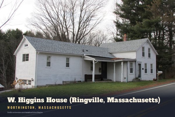 Worthington W. Higgins House (Ringville, Massachusetts) Postcard artwork detail