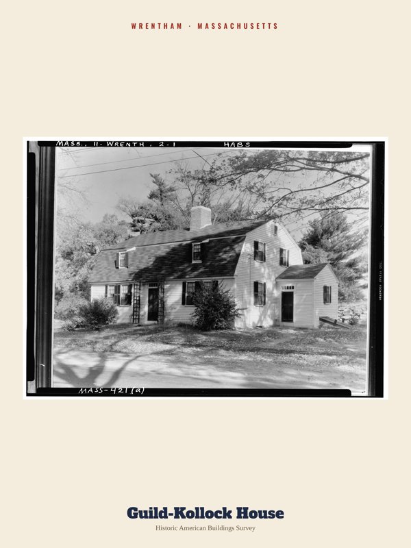 Wrentham Guild-Kollock House Archive Print artwork detail