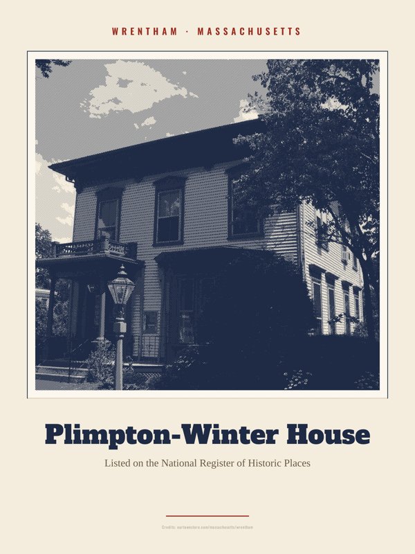 Wrentham Plimpton-Winter House Landmark Print artwork detail