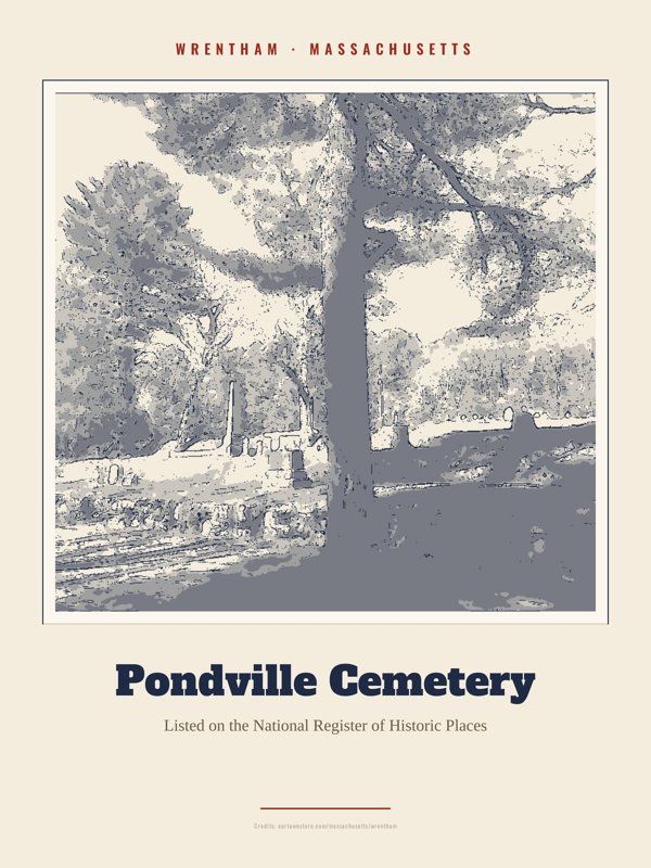 Wrentham Pondville Cemetery Landmark Print artwork detail