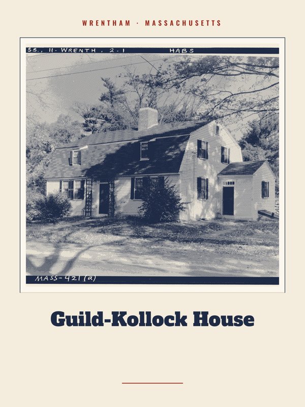 Wrentham Guild-Kollock House Landmark Print artwork detail