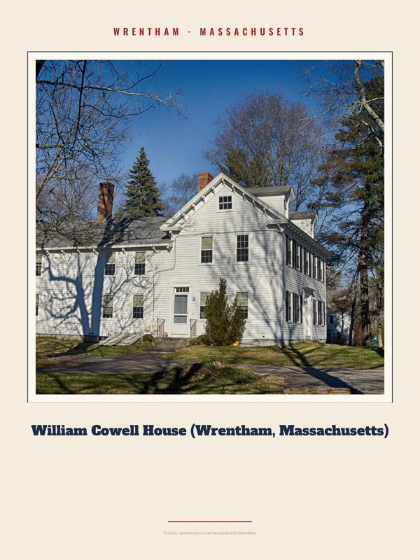 Wrentham William Cowell House (Wrentham, Massachusetts) Landmark Print artwork detail