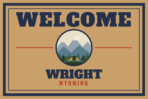 Wright Welcome Doormat artwork detail