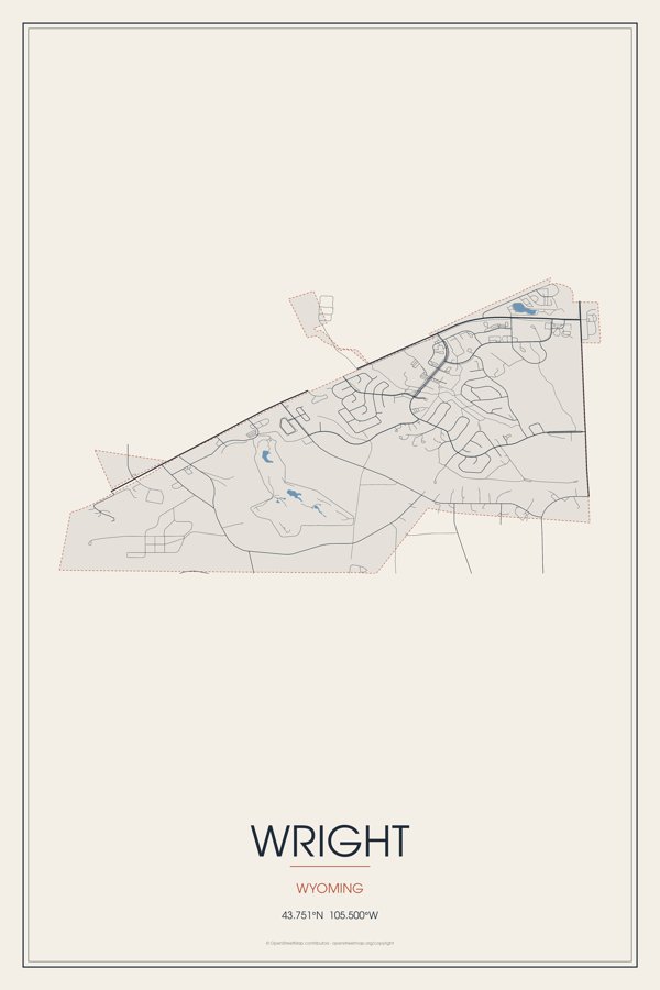 Wright Street Map Poster · Linen artwork detail