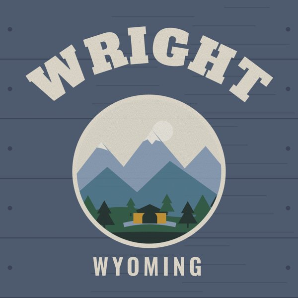 Wright Hometown Wood Sign artwork detail