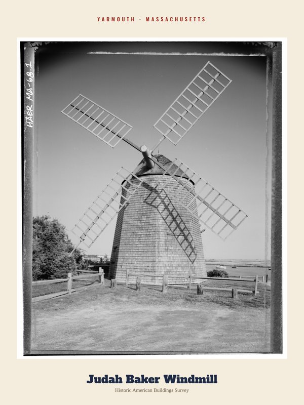 Yarmouth Judah Baker Windmill Archive Print artwork detail