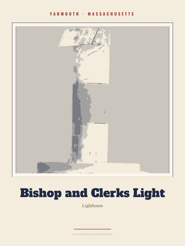 Yarmouth Bishop and Clerks Light Landmark Print artwork detail