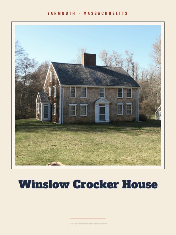 Yarmouth Winslow Crocker House Landmark Print artwork detail