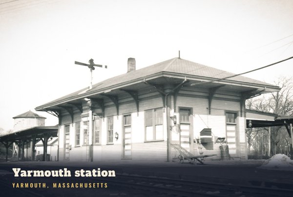 Yarmouth Yarmouth station Postcard artwork detail