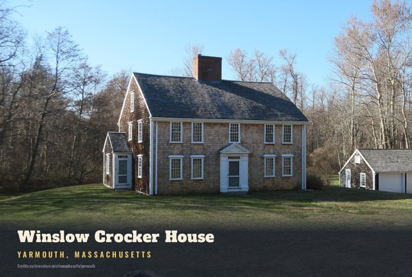 Yarmouth Winslow Crocker House Postcard artwork detail