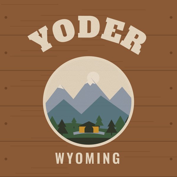 Yoder Hometown Wood Sign artwork detail